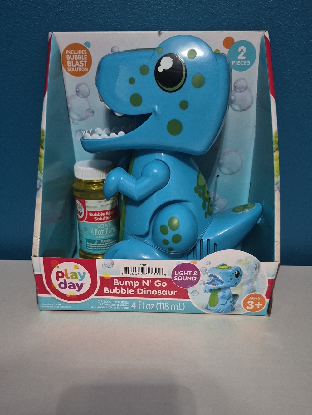 Bump N' Go Bubble Dinosaur Toy - Blue
